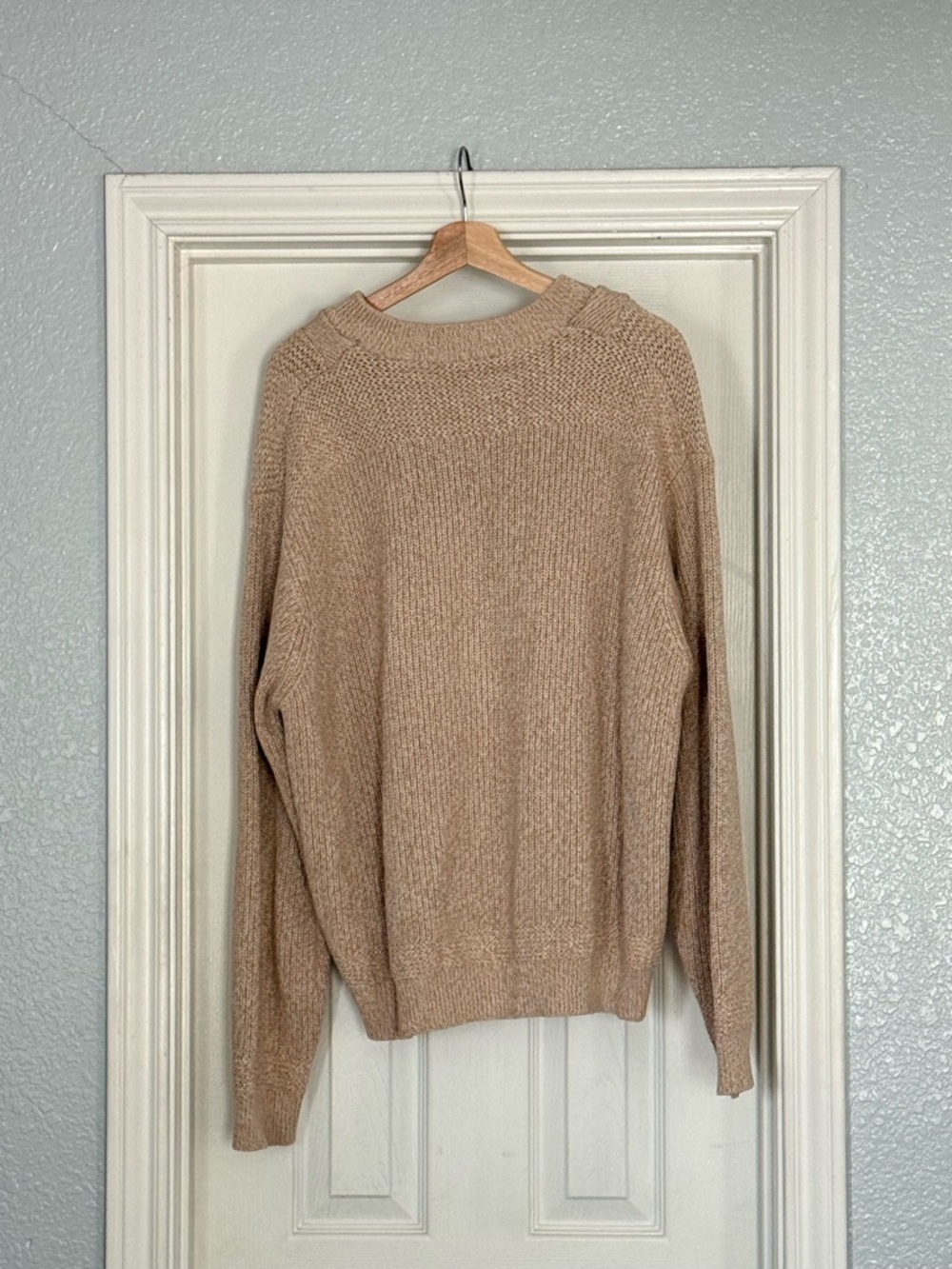 Beige Button-Detail Knit Sweater - Picture 2 of 3